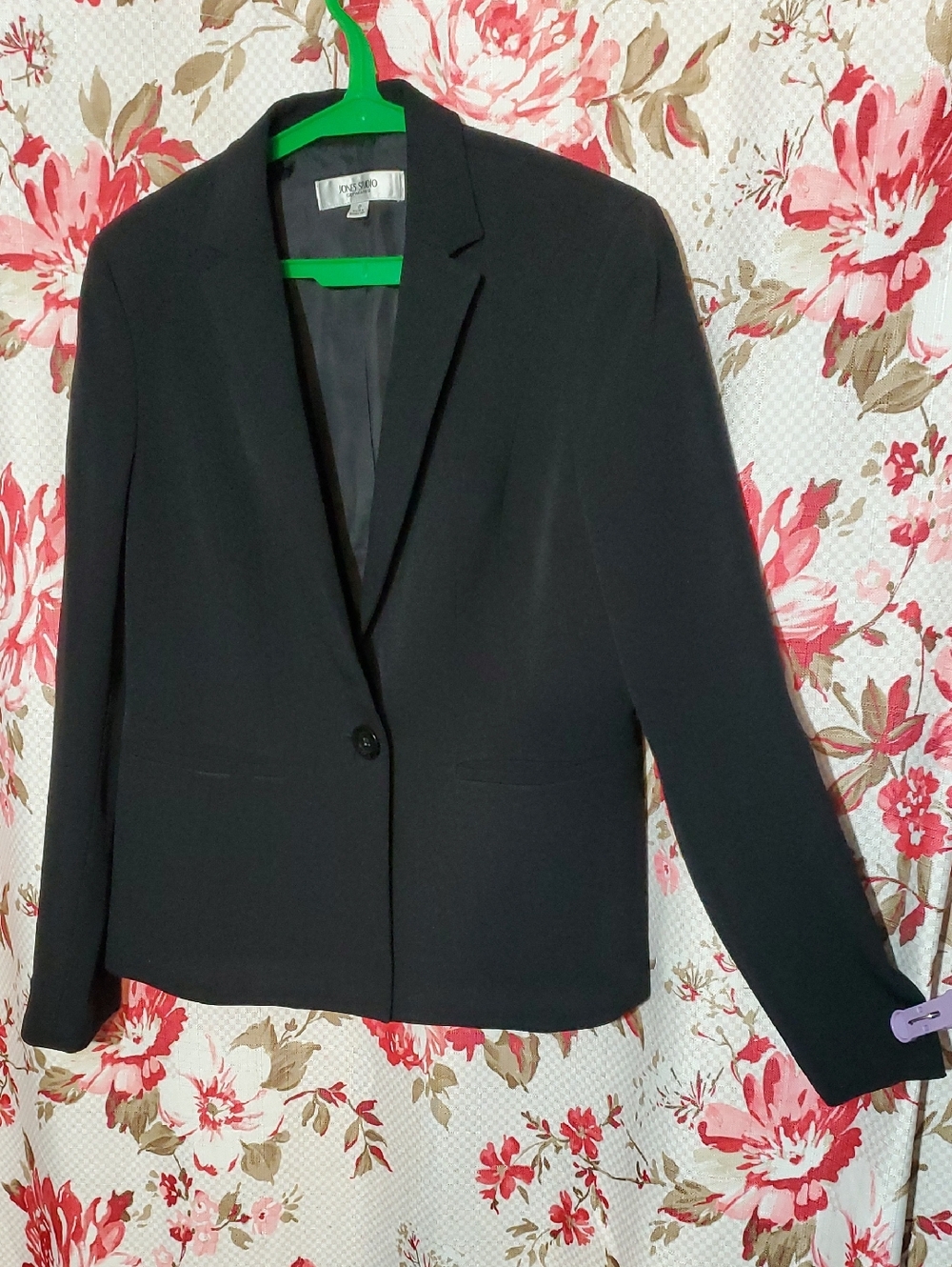 Jones Studio Black Women's Tailored Single-Button Blazer 8